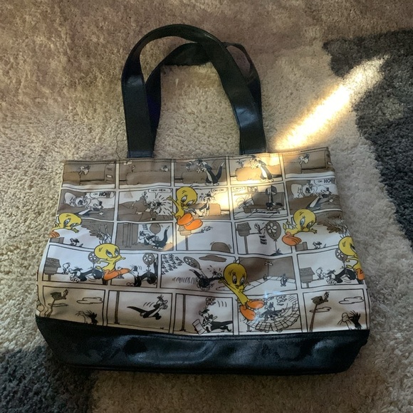 WARNER BROTHERS 1998 comic tote bag!  Sylvester and Tweety Bird! - Picture 3 of 11
